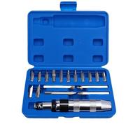 Fydun 18 Piezas de 1/2 Pulgada CRV Impacto Manual Juego de Destornillador Reversible Manual de Impacto Controlador con Brocas para Sujetadores Oxidados Pernos Tercos