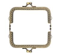 Fydun 2 Piezas DIY Green Bronze Bronze Square Metal Purse E Many Diseño en Relieve para Elaboración (10.5 cm)
