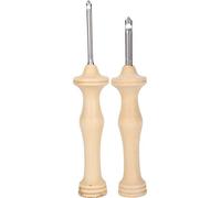 Fydun 2 uds aguja perforadora, mango de madera pluma para bordar aguja alfombra hilo perforadora aguja herramientas de costura herramientas de tejer DIY