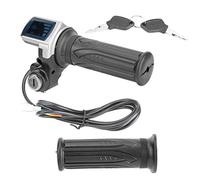 Fydun Acelerador eléctrico, Manillar de empuñadura de Acelerador de Bicicleta eléctrica, Acelerador de Medio de 36 V con indicador LED de Encendido, Bloqueo de Llave para Bicicletas eléctricas, s
