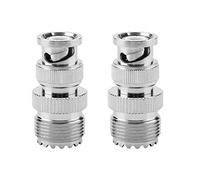 Fydun Adaptador Coaxial, 2 Piezas BNC Macho a UHF SO239 PL-259 Hembra, Conectores de Latón, Impedancia de 50 Ohm, Compatible con Equipos Tektronix y Agilent, para Radios Escáner y Equipos Amateur