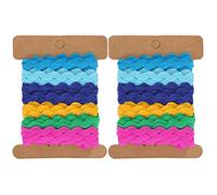 Fydun Cinta de Doblado de Flecos de Doblado de la Onda de la Cinta de Zig-Zag del Color 2Pcs para la Decoración del Hogar de la Ceremonia Nupcial del Partido Suministro de la Artesanía de la Cinta