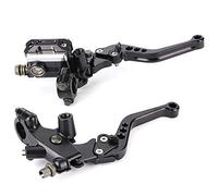 Fydun Conjunto de palanca de embrague y freno 1 Par 7/8" 22mm Aluminio Embrague Hidráulico Moto Palanca de Freno Depósito de líquido del cilindro maestro de embrague