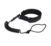 Fydun Correa de Cuerda para Pie de Pierna con Resorte en Espiral para Tabla de Surf, Puño de Tobillo Ajustable, Color (Black)
