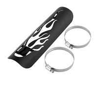 Fydun Cubierta de blindaje de placa anti-calor Cubierta de aislamiento Universal Moto Llama Tubo de escape Escudo de aislamiento térmico Protector de la cubierta del silenciador(Negro)