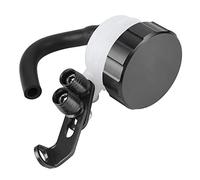 Fydun Depósito de Líquido de Frenos de Motocicleta CNC Universal para Embrague Tanque de Plástico de Aluminio en Negro, Plateado Cilindro Maestro de Embrague de Repuesto (BLACK)