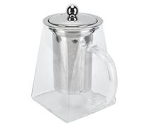 Fydun Elegante Tetera de Vidrio Transparente con Infusor Extraíble de Acero 304 Menos para Preparar Todo Tipo de té - Hervidor Resistente Al Calor para Uso Doméstico y de Oficina (750ml)