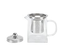 Fydun Elegante Tetera de Vidrio Transparente con Infusor Extraíble de Acero 304 Menos para Preparar Todo Tipo de té - Hervidor Resistente Al Calor para Uso Doméstico y de Oficina (350ML)