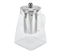 Fydun Elegante Tetera de Vidrio Transparente con Infusor Extraíble de Acero 304 Menos para Preparar Todo Tipo de té - Hervidor Resistente Al Calor para Uso Doméstico y de Oficina (950ml)