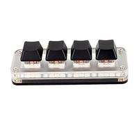 Fydun Interruptor Rojo Macro Teclado Plug and Play Perillas Ergonómicas Personalizadas Mini Teclado USB para Escritorio, Accesorios Profesionales (4 Llaves)