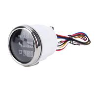 Fydun Medidor de Nivel de Aguas Residuales y Residuos de Agua RV, Pantalla Triple a Color, Medidor Multifuncional Marino Digital 3 en 1 para Barco y Camión (Esfera negra con bisel plateado.)