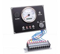 Fydun Panel Tacómetro para Barco, Medidor de RPM Marino de 0 a 3000 RPM con Alarma para Sobrecalentamiento del Motor, Presión de Aceite, Yates, Barcos, Lanchas Rápidas (Esfera blanca CX9602-3K)