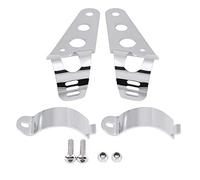 Fydun Soporte para faro de motocicleta Soporte de soporte de acero inoxidable universal 1 par(plata)