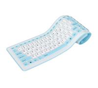 Fydun Teclado de Silicona Plegable 103 Teclas USB con Cable de Silicona Plegable Impermeable Silencioso Teclado Plegable para PC Portátil, Accesorios Profesionales (Blue)