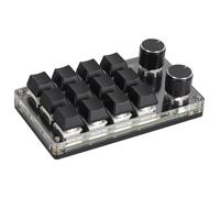 Fydun Teclado Macro Programable 2 Perillas Interruptor Azul Teclado Negro de 12 Teclas con RGB para Juegos de Oficina Medios Musicales Familia Aplicada