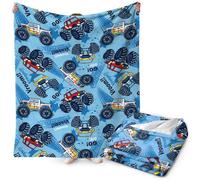 FYDZBSL Monster Tuck Dibujos Animados Manta, Manta Infantil Acogedora de Franela Material Suave Cartoon 100X150CM