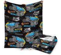 FYDZBSL Monster Tuck Dibujos Animados Manta, Manta Infantil Acogedora de Franela Material Suave Cartoon 100X150CM