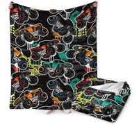 FYDZBSL Monster Tuck Dibujos Animados Mants,Infantil Mantas de Franela Acogedora Pelo Mantas para Sofa y Cama Material Suave de Punto de Cartoon Manta 100X150CM