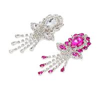 Fyearfly Broches de boda con diamantes de imitación, 2 piezas Ele blanco rosa rojo broches de boda con pin para manualidades, bodas, bailes, fiestas