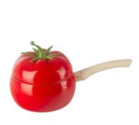 Fyearfly Cacerola roja antiadherente con tapa de 16 cm, calentamiento uniforme, fácil de limpiar, cocina versátil