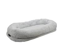 Fyearfly Cama para perro humano, siesta suave y acogedora para adultos y mascotas, cama de esponja de piel gigante, comodidad de invierno, lavable a máquina, gris, 185 x 120 x 30 cm, lujo asequible