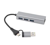 Fyearfly Convertidor multipuerto USB tipo C 2 en 1, concentrador USB 3.0 para conversión de señal de video sin problemas, compatible con Windows 8/7/10/11, diseño compacto para una fácil expansión de