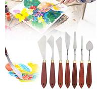 Fyearfly Espatulas Pintura Acrilica Set, 7 Piezas Pintura al óleo de Óleo Mezcla de Colores Aceite Acrílico, Juego Cuchillos de Paleta para Pintura Gouache, Pintura Corporal