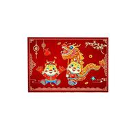 Fyearfly Felpudo rojo de Año Nuevo, 70 x 140 cm, antideslizante, de terciopelo, para el hogar, entrada, bienvenida