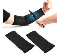 Fyearfly Fundas de Protección Contra Arañazos, 1Par Guardabrazos Kevlar Manguito Alambre de Acero Manguitos de Seguridad Anti-Corte Y Anti Abrasión, para Trabajos de Jardinería, Negro