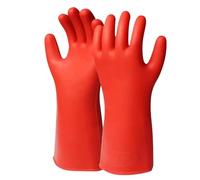 Fyearfly Guantes Aislantes Electricos, 1 Par 12Kv Guantes de Seguridad Aislantes Eléctricos Rojos de Goma Clase 00, Guantes de Alta Tensión, para Reparaciones Eléctricas Y La Industria Química