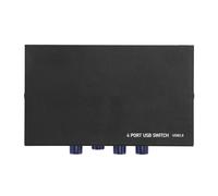 Fyearfly Interruptor de 4 puertos USB 2.0 para compartir impresoras, escáneres, concentrador de selector de botón manual, ideal para organización de oficina en casa, compatible con Windows 11/10, Mac