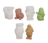 Fyearfly Juego de 3 moldes de silicona para velas de Navidad, para decoración festiva, diseños únicos