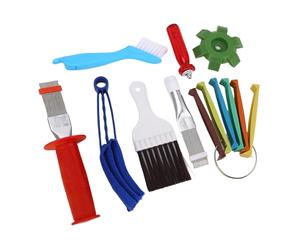 Fyearfly Juego de 6 piezas de limpieza de láminas de aire acondicionado para evaporador, condensador, refrigerador, cepillo de cepillo de acero inoxidable ABS
