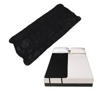 Fyearfly Juego de Lámina de Tierra, Cama Antiestática en Fibra de Carbono y Cuero PU, Hojas de Conexión a Tierra con Cable y Adaptador de Algodón Orgánico para Cama Doble