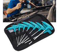 Fyearfly Juego de Llaves Con Mango en T, 8 Piezas Acero Vanadio Llave Hexagonal Muletilla H4/H5/H6/T15/T20/T25/T27/T30 Llave Torx, para Herramientas de Reparación Manual