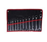 Fyearfly Juego de llaves de trinquete, acero al cromo vanadio, 8-19 mm, diseño de cabeza fija, funcionamiento suave, herramientas manuales esenciales para un fácil acceso a pernos y tuercas