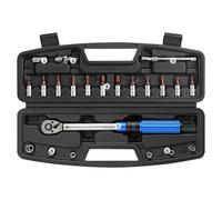 Fyearfly Juego de llaves dinamométricas de 1/4 pulgadas, kit de reparación de bicicletas de 22 piezas, herramienta de precisión de 2-24 Nm, enchufes hexagonales y barra de extensión para bicicletas de