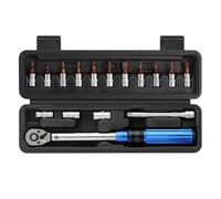 Fyearfly Juego de llaves dinamométricas de 1/4 pulgadas para bicicletas, kit de 16 piezas con enchufes hexagonales, rango de 2-24 Nm, esencial para reparaciones precisas de bicicletas