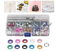 Fyearfly Kit De Herramientas para Ojales, 10 Mm Coloridos Discos De Ojales De Metal Alicates para Ojales, Juego De Ojales De Cuero para Bolsas De Bricolaje, Ropa, Zapatos De Lona