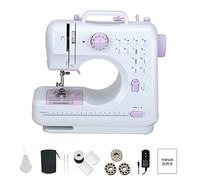 Fyearfly Máquina de coser doméstica 505 A, 12 puntadas, mini máquina de coser de doble hilo para principiantes, máquina de coser eléctrica profesional para adultos y niños (UE 220 V)