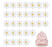 Fyearfly Parches para Ropa Termoadhesivos, 40 Uds Pegatinas De Tela Bordadas, Parches De Hierro Con Patrón De Margaritas, Mochila DIY, Accesorios De Ropa Para Zapatos, Bolsos, Ropa