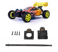 Fyearfly Placa Trasera del Motor RC 1/10, Motor Remoto 1/10 Clase 16-18 Cubierta Trasera Eléctrica + Juego de Varillas de Arranque, para Hsp 94122 94188 94166 Unlimited