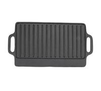 Fyearfly Plancha de hierro fundido, placa Teppanyaki de doble cara, calor uniforme, 40 x 20 cm