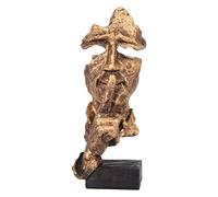 Fyearfly Silence Is Golden Thinker Statue,Antiguo Resina Moderna Escultura Abstracta De Keep Silent Man Estatua Estatuilla para El Hogar Sala De Estar Oficina Biblioteca Escritorio Decoración