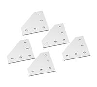 Fyearfly Soporte de placa de amarre plano de 5 agujeros, aleación de aluminio 6063, placa de reparación resistente a la compresión para marcos industriales en forma de L, muebles, fijación de