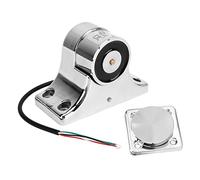 Fyearfly Soporte electromagnético para puerta de aleación de zinc DC24 V 55 kg, tapón de succión para incendios, color plateado, liberación automática con kit de fijación para locales comerciales y