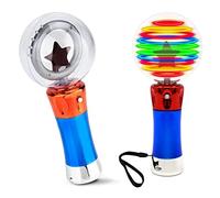 Fyearfly Varita mágica iluminada con espectáculo de luz LED giratoria, bola de luz de 19 cm, juguete para recuerdos de fiesta de niños, conciertos, actuaciones y juego sensorial para autismo