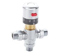 Fyeer Válvula mezcladora termostática de 3 vías, latón macizo, conexiones IPS macho de 1,27 cm