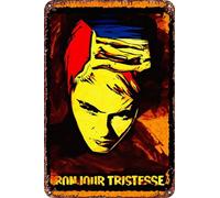 FYELVO Bonjour Tristesse - Póster de película retro divertido de metal, decoración de pared para el hogar al aire libre, 8 x 12 pulgadas