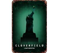 FYELVO Cloverfield - Cartel de metal de anime para decoración de sala de estar, cafetería, letrero decorativo para pared, 12 x 8 pulgadas
